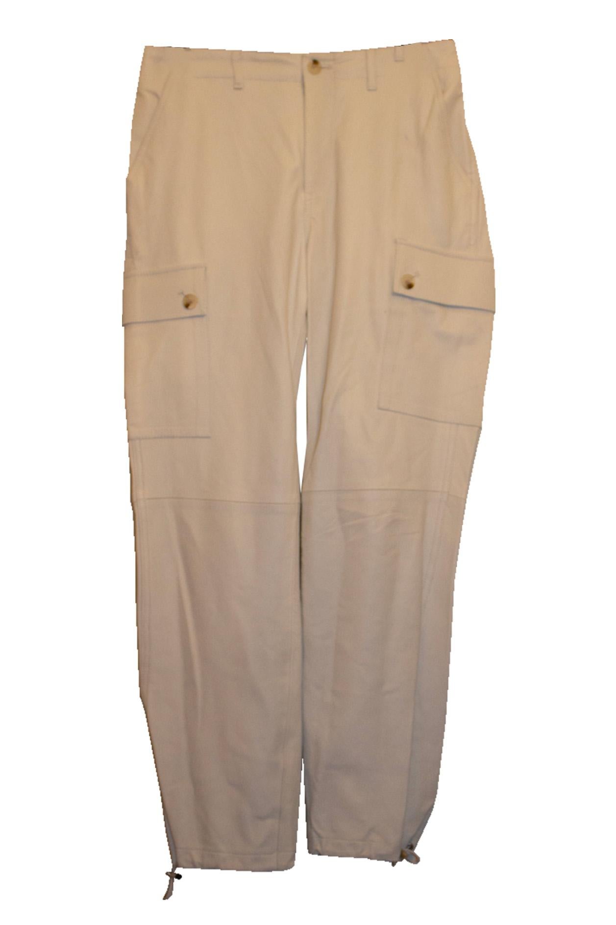Pantalon en cuir blanc de Sacks en vente 1