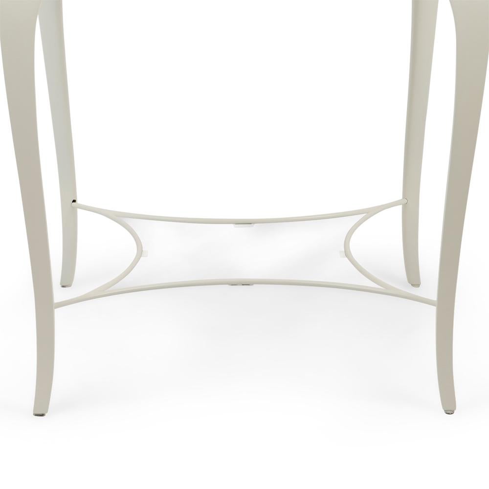 Contemporary White Leaves Side Table