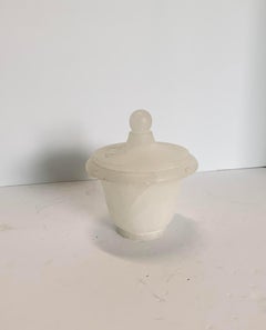 White Lidded Alabaster Jar, Italy, Mid Century