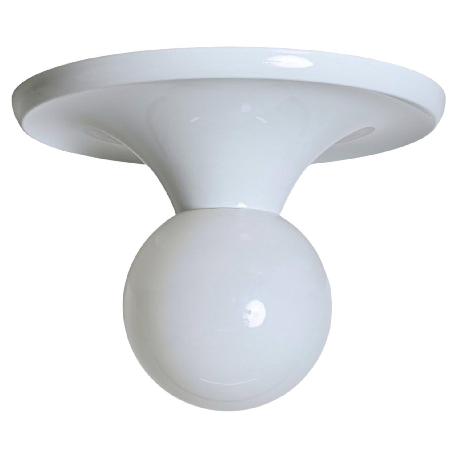 White "Light Ball" by Flos, Italian Wall or Ceiling Lamp, Castiglioni 1960s For Sale