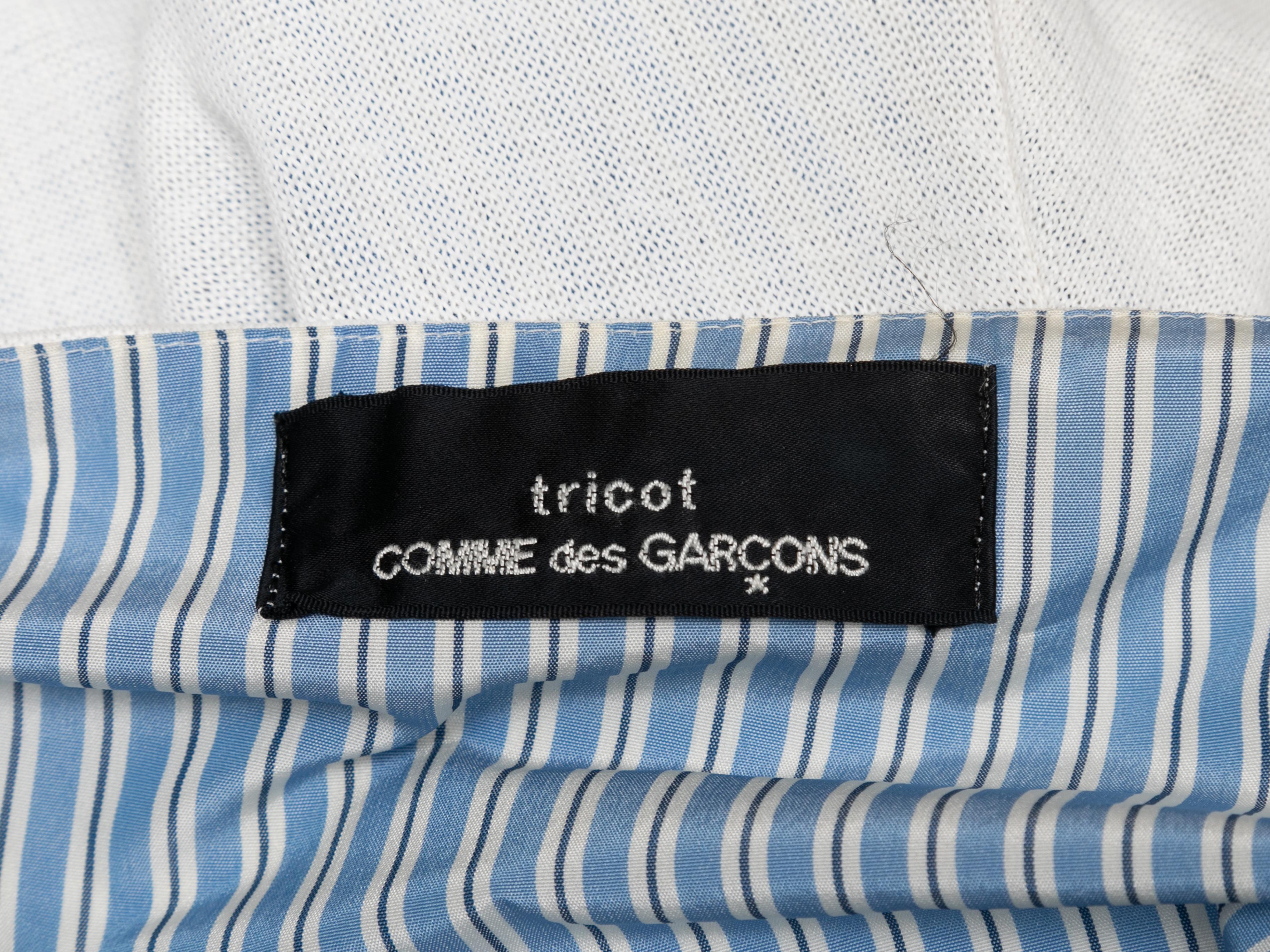 White & Light Blue Tricot Comme Des Garcons Layered Dress Size US S For Sale 2