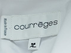 White & Light Pink Courreges Patent Leather-Trimmed Skirt Set