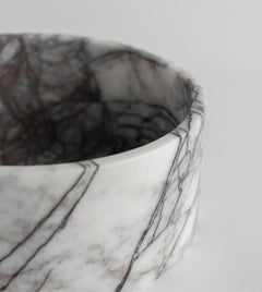White/Lilac Marble Cylinder Bowl