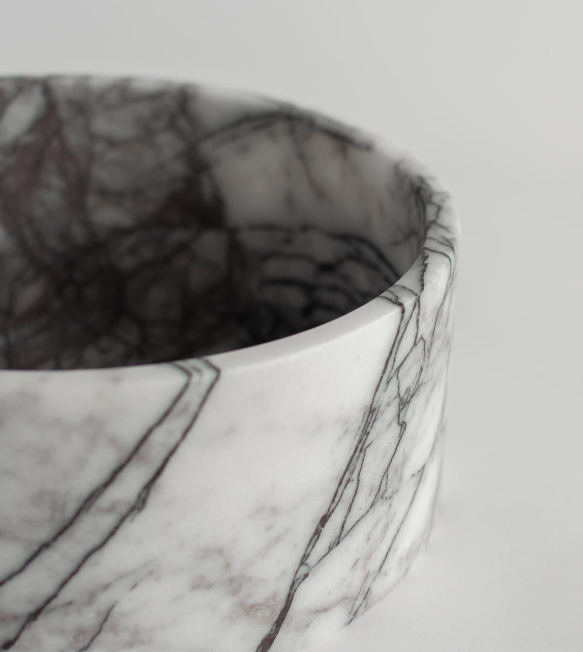 This substantial pink marble bowl is beautifully handcrafted from a single piece of genuine Turkish black marble and honed for a silky mat finish. 

There may be natural variations that are not product flaws, they make your design truly