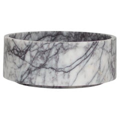 White/Lilac Marble Cylinder Bowl