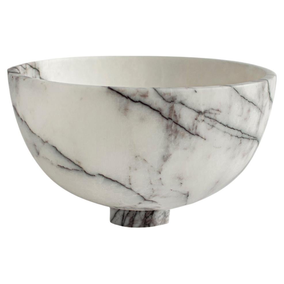 White/Lilac Marble Fruit Bowl For Sale