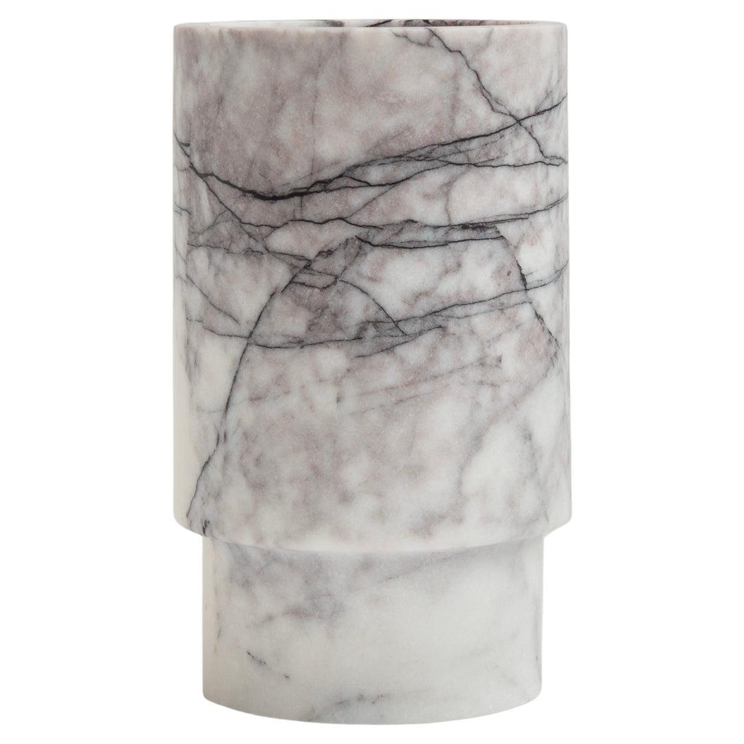 White Lilac Marble Vase and Wine Cooler For Sale