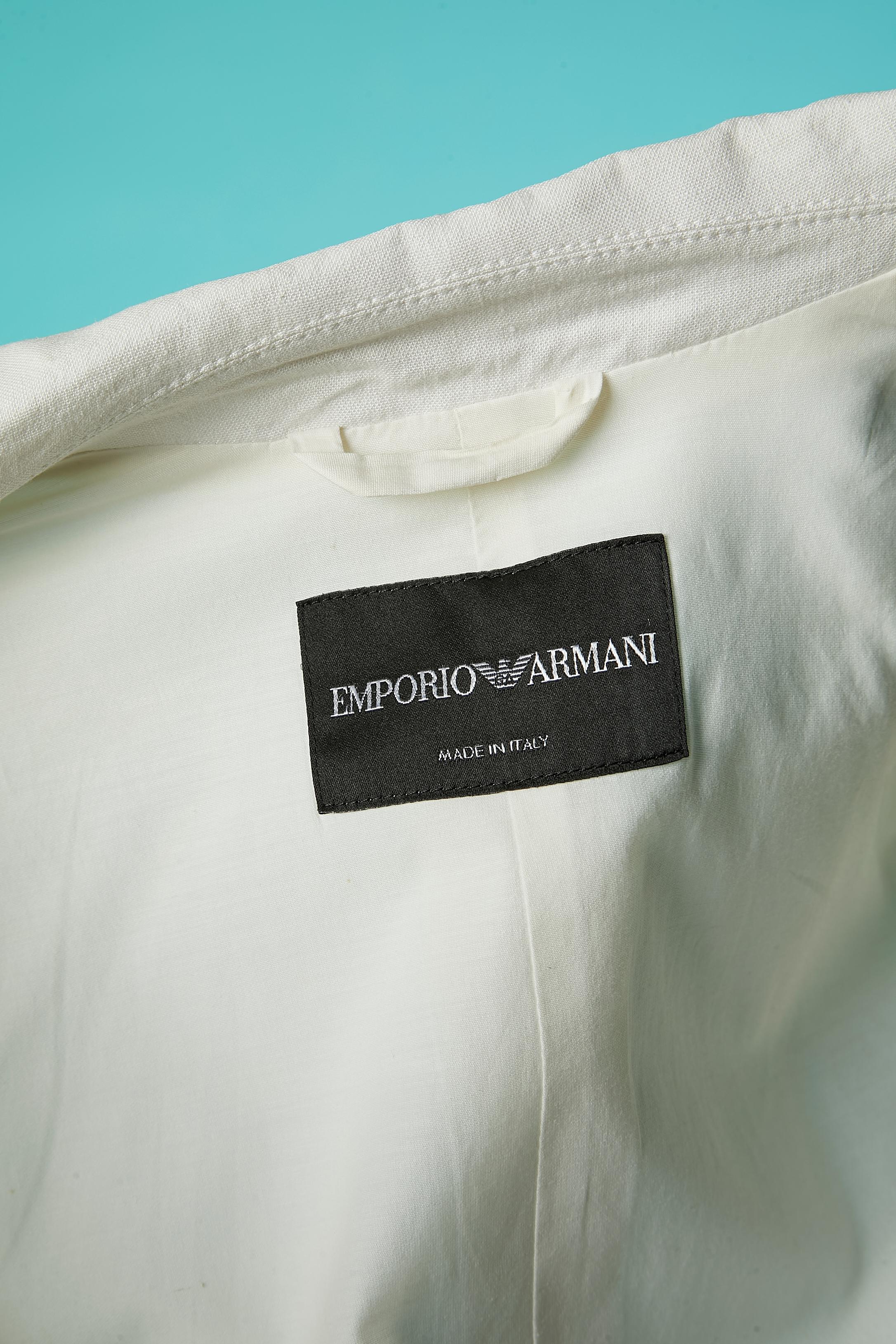 White linen jacket with top stitched shoulders and sleeve head Emporio Armani  For Sale 1