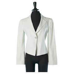 White linen jacket with top stitched shoulders and sleeve head Emporio Armani 