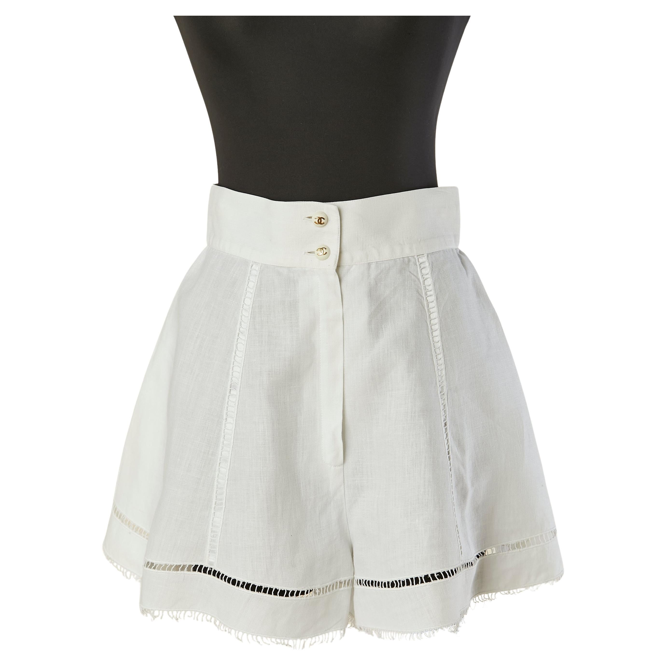 Short de lino blanco CHANEL
