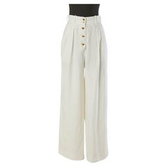 Pantalone di lino bianco Chanel