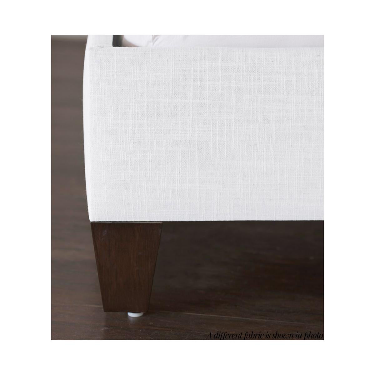 American White Linen Upholstered Bed Frame US King For Sale