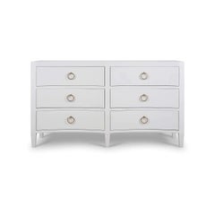White Linen Wrapped Modern Dresser