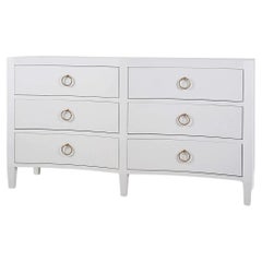 White Linen Wrapped Modern Dresser