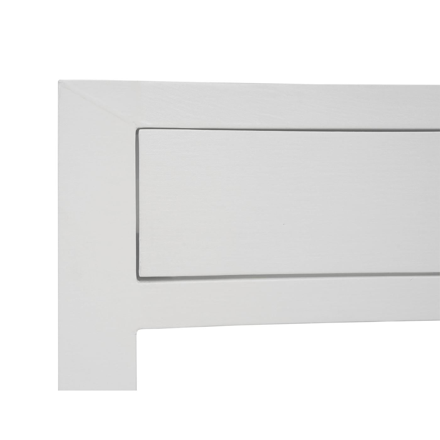 Contemporary White Linen Wrapped Nightstand For Sale