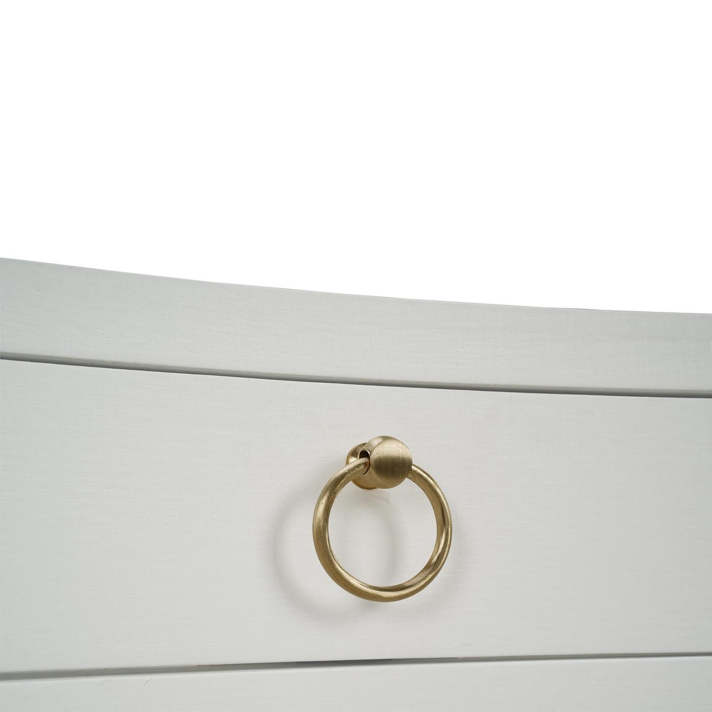 White Linen Wrapped Nightstand For Sale 1