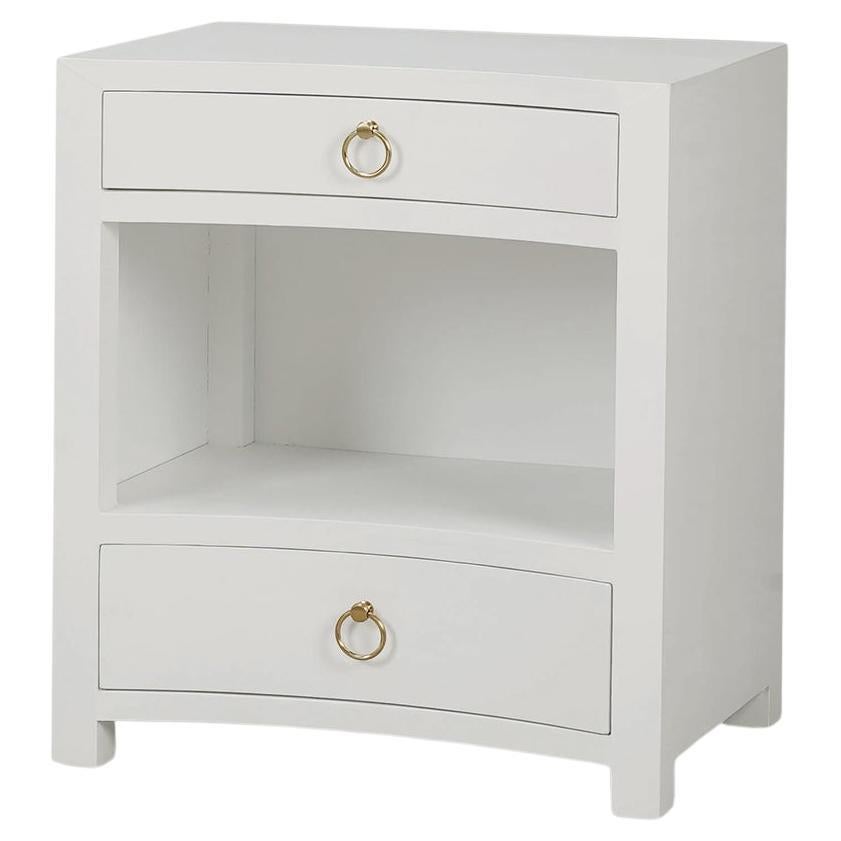 White Linen Wrapped Nightstand