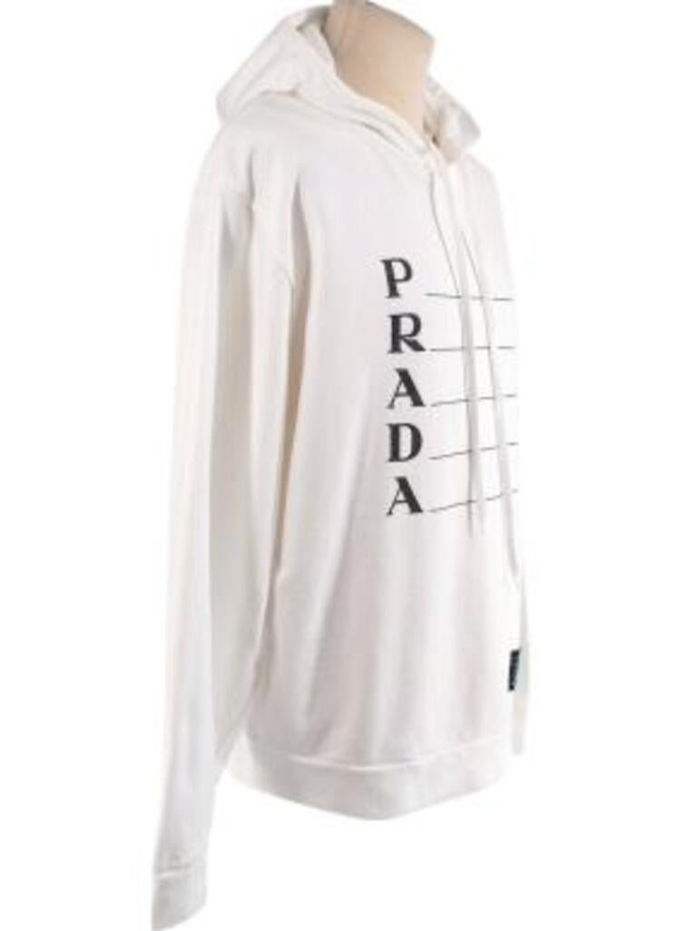 White Logo Hoodie For Sale at 1stDibs | prada white hoodie, prada hoodie