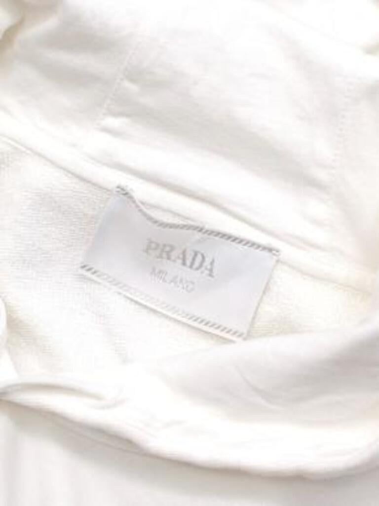 White Logo Hoodie For Sale at 1stDibs | prada white hoodie, prada hoodie