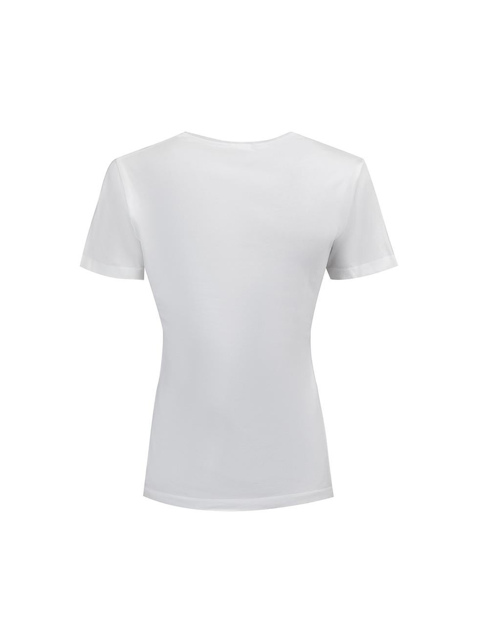 Weißes T-Shirt mit Logo-T-Shirt mit Rundhalsausschnitt Größe XL im Zustand „Gut“ im Angebot in London, GB