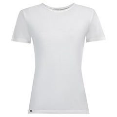 T-shirt à col ras du cou à plaques de logo blanches, taille XL