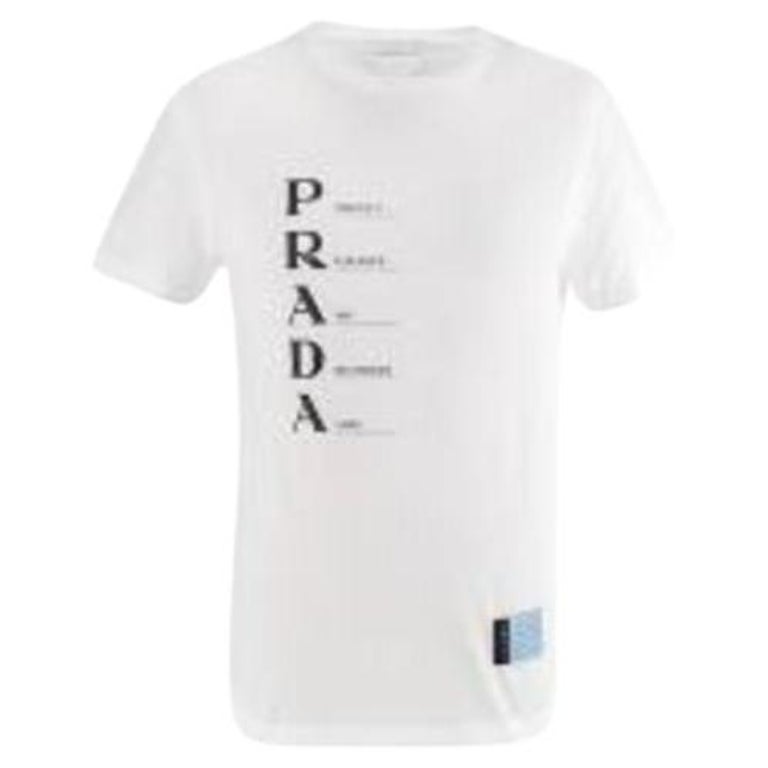 White Logo Print T-Shirt For Sale at 1stDibs