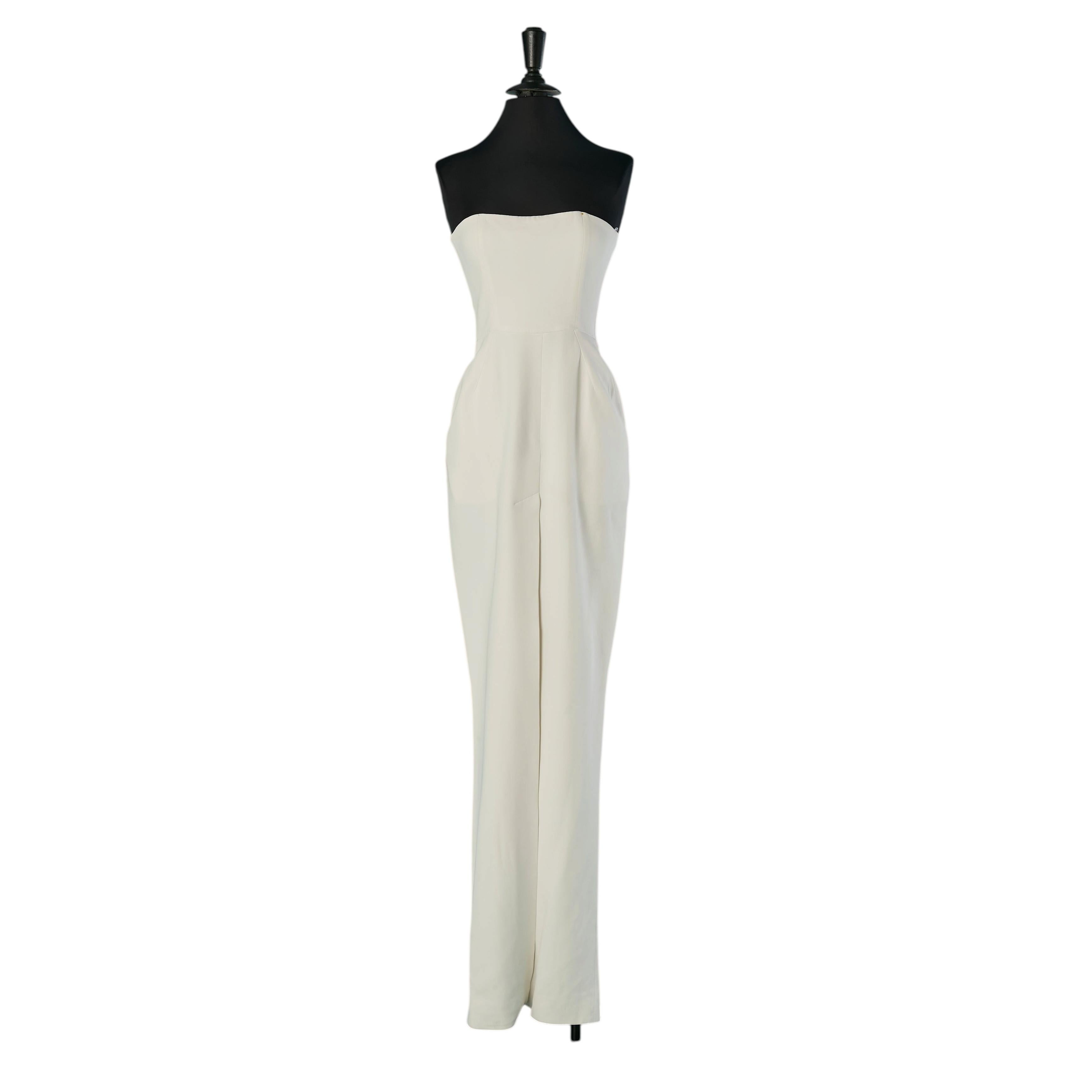 Weißes langes Bustier-Abendkleid (oder Hochzeitskleid) ALEXANDRE VAUTHIER