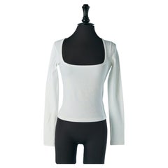 Tee-shirt blanc à manches longues ALAIA