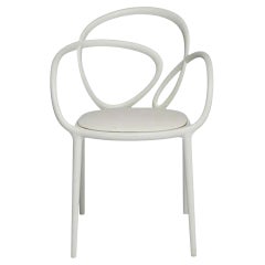 Poltrona imbottita Loop bianca, Made in Italy