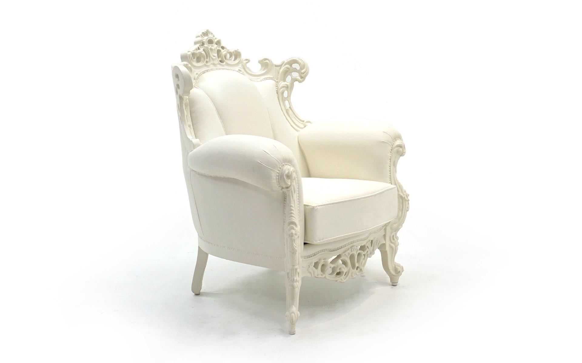 Post-Modern White Louis II Armchair by Pieter Jamart for Sixinch, Spain
