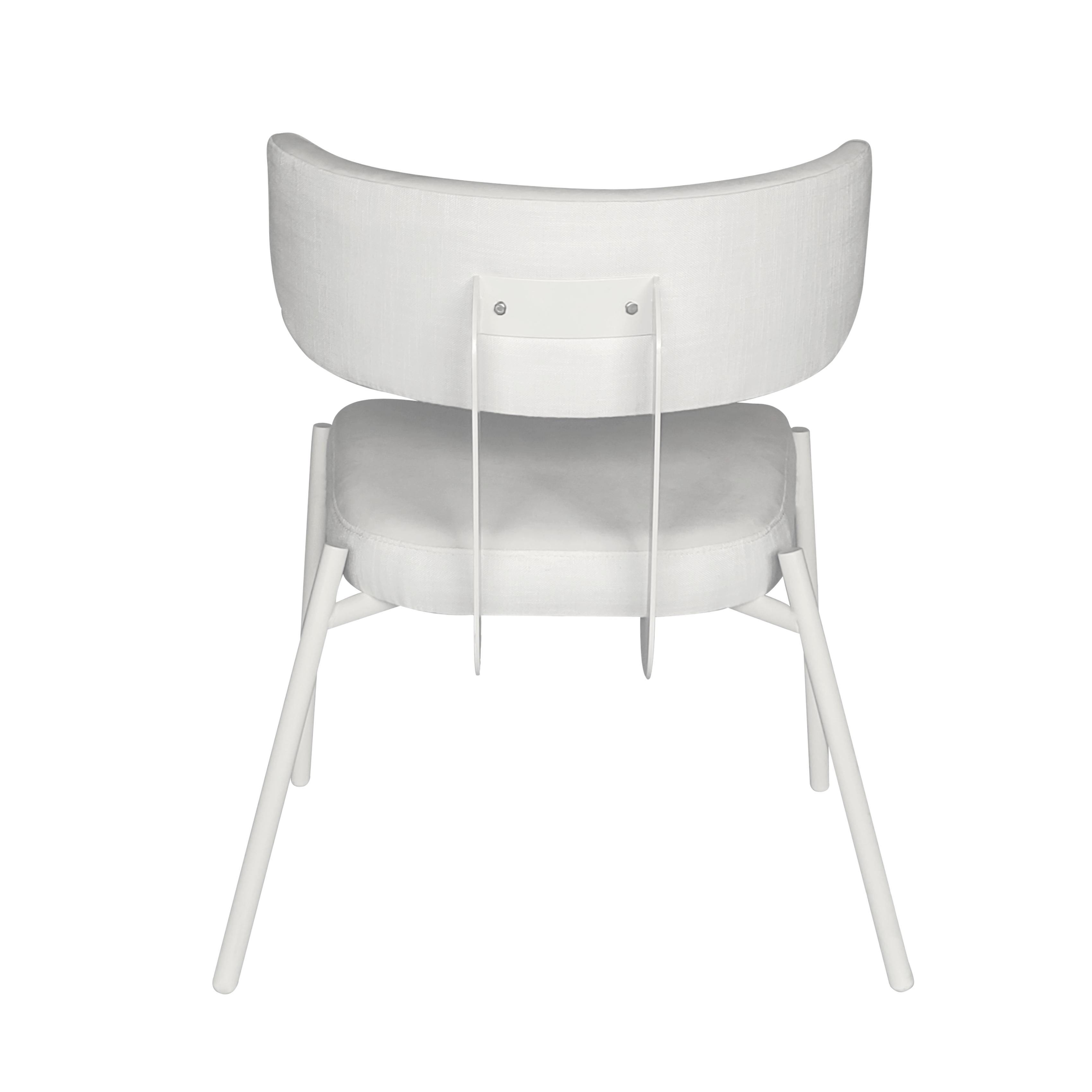 Stainless Steel White Love chair by Gabriel Freitas For Sale
