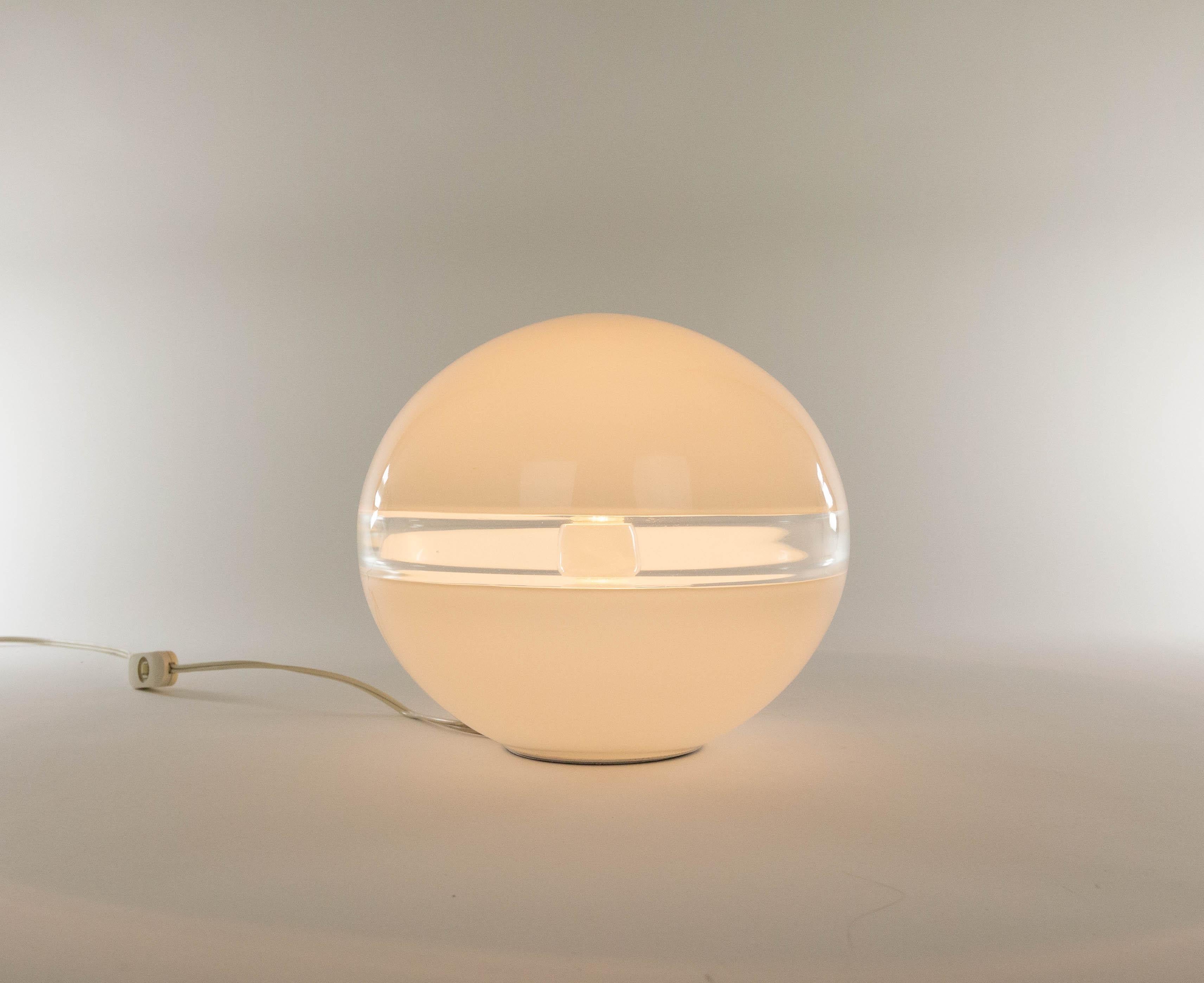 Mid-Century Modern White LT 230 Table Lamp by Carlo Nason for A.V. Mazzega, 1960s