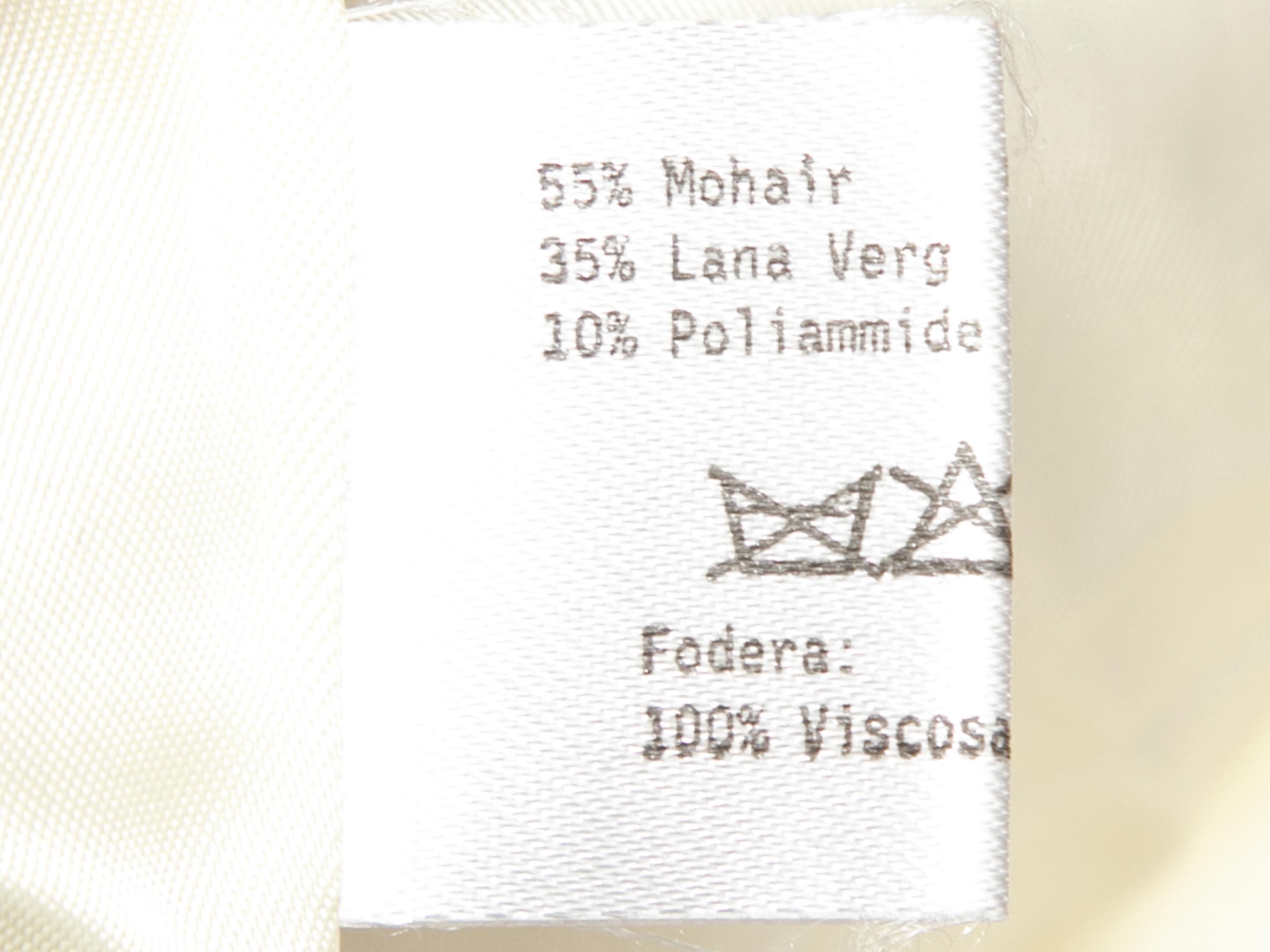Manteau long Luisa Spagnoli en mohair blanc, taille US S Bon état - En vente à New York, NY