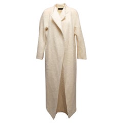 Manteau long Luisa Spagnoli en mohair blanc, taille US S