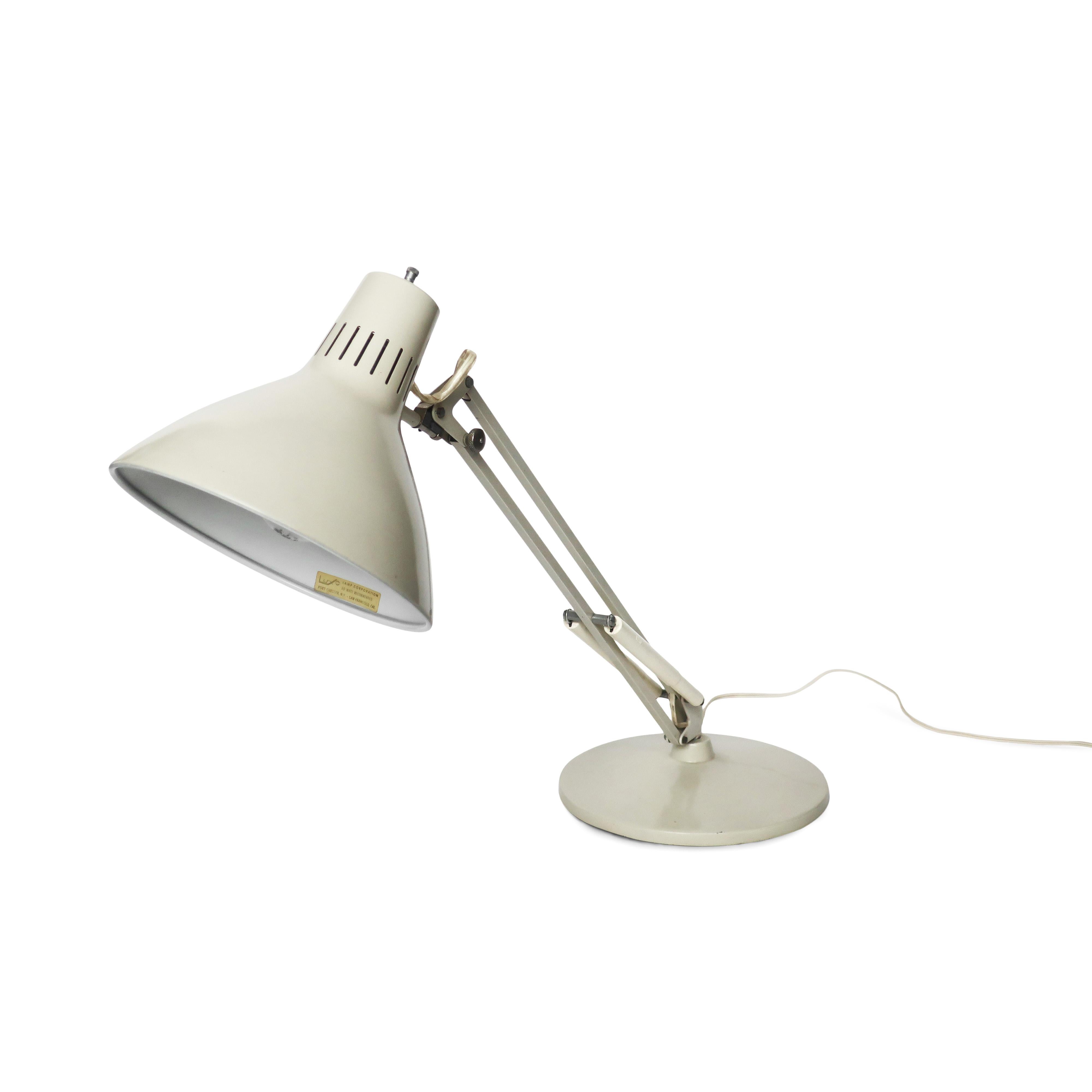 White Luxo Articulating Desk Lamp In Good Condition In Brooklyn, NY