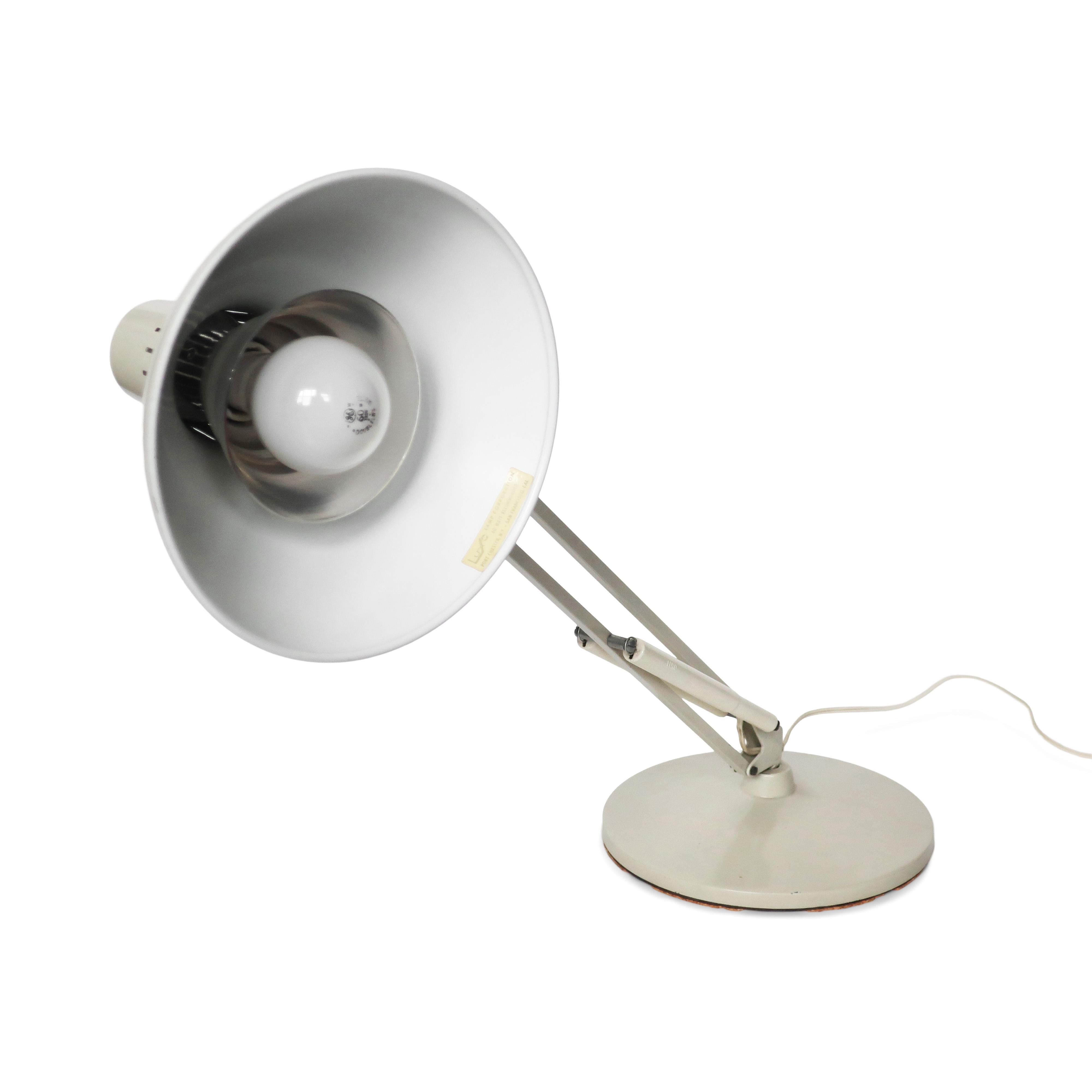 20th Century White Luxo Articulating Desk Lamp