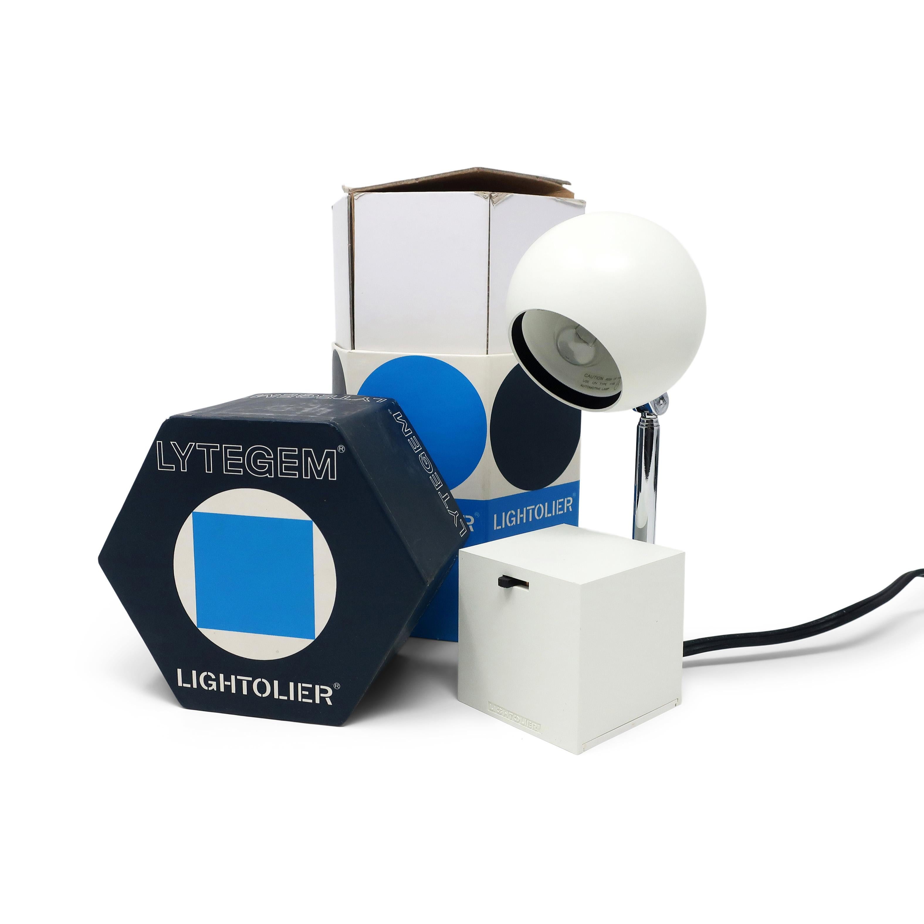 Contemporary White Lytegem Desk Lamp by Michael Lax for Lightolier