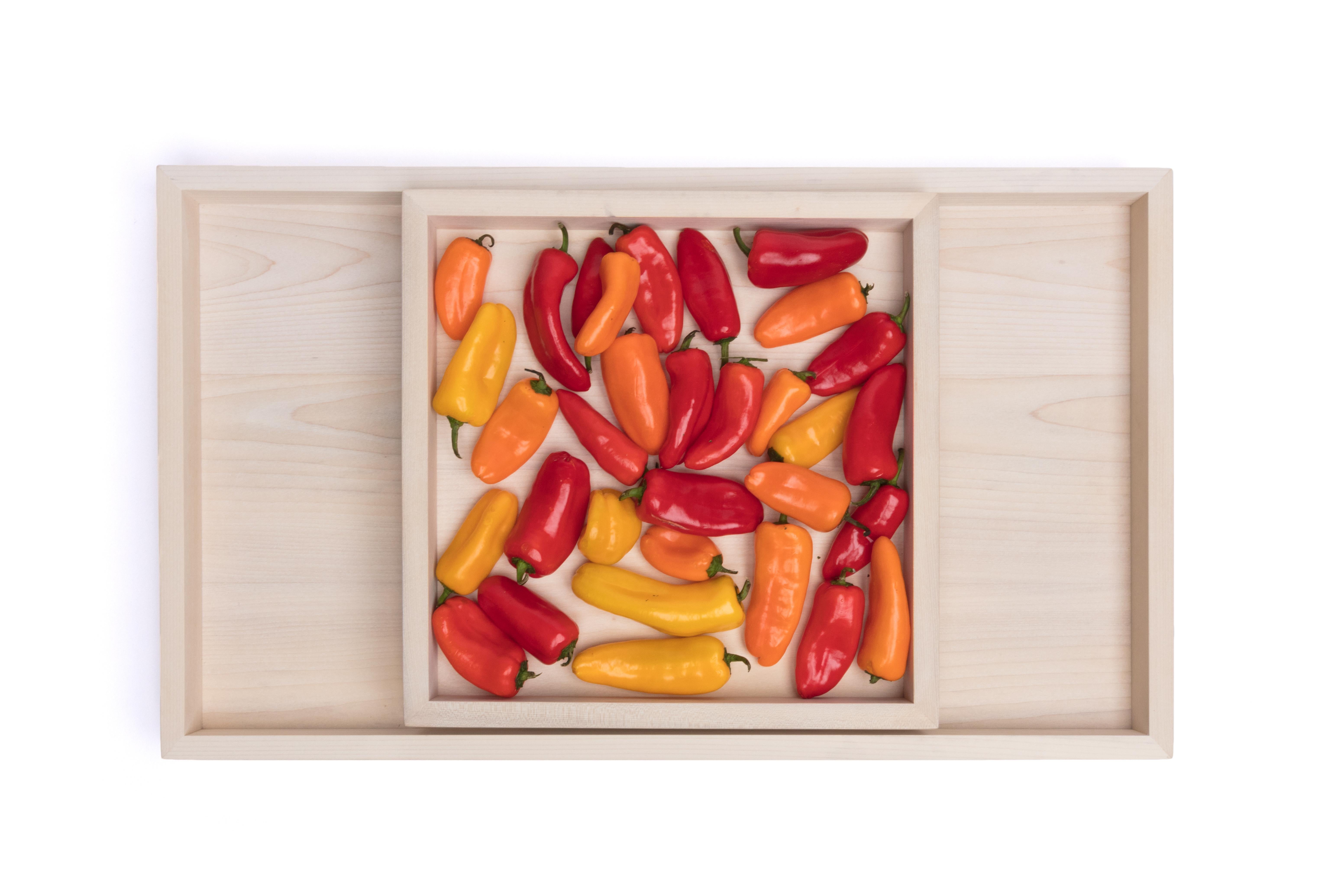 Américain Plateau en bois et laiton blanc Magnolia pour vaisselle de bar ou exposition par Alabama Sawyer en vente