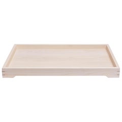 White Magnolia Wood and Brass Tray for Barware or display by Alabama Sawyer