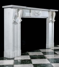 White Marble 20th Century Copy of a Regency Chimneypiece