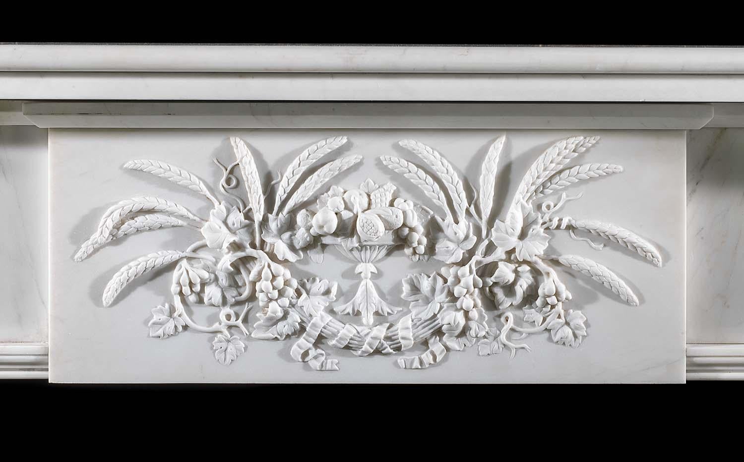 White Marble 20th Century Copy of a Regency Chimneypiece 1