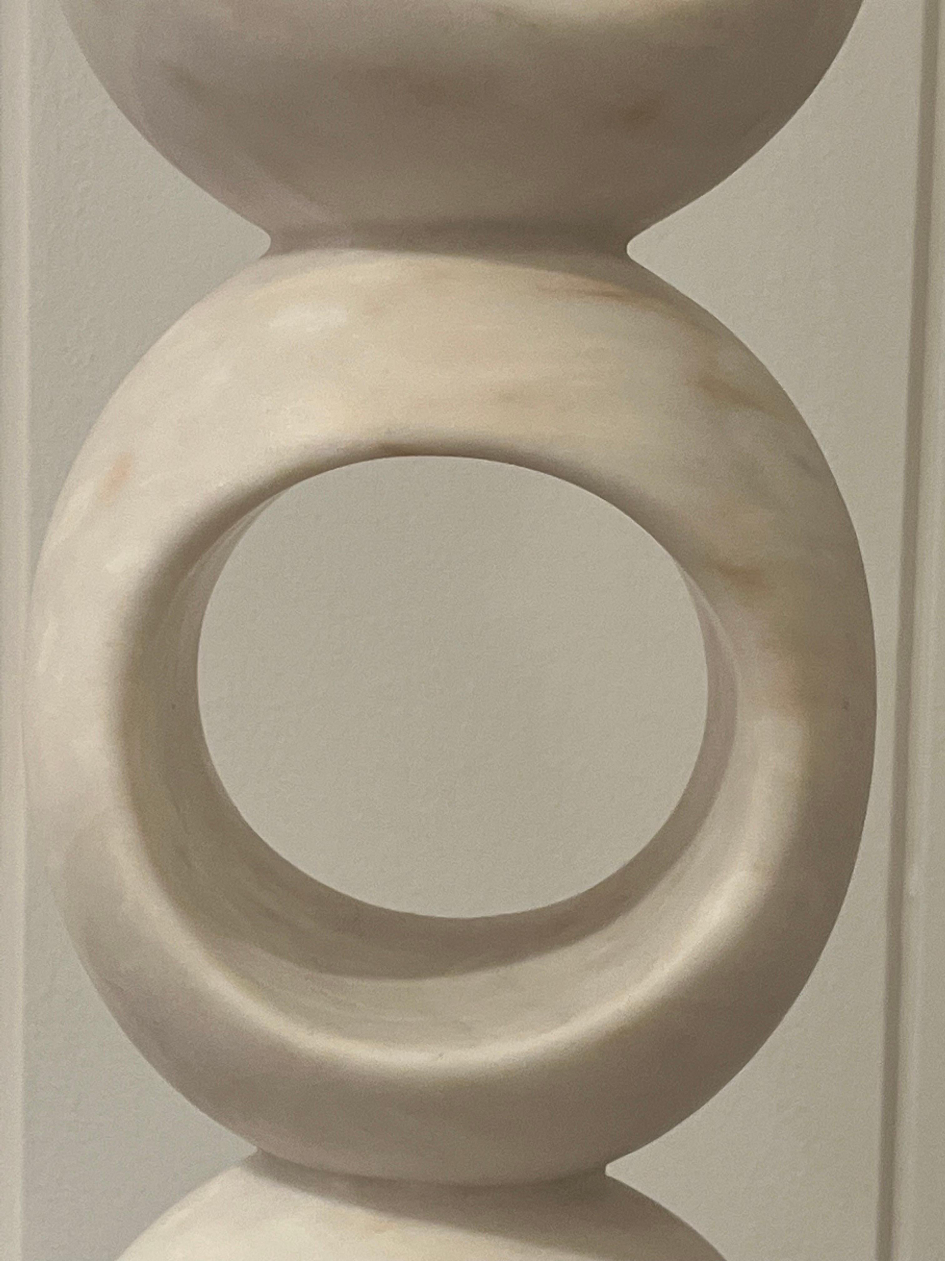 White Marble Abstract Sculpture by Jean Frederic Bourdier For Sale 4