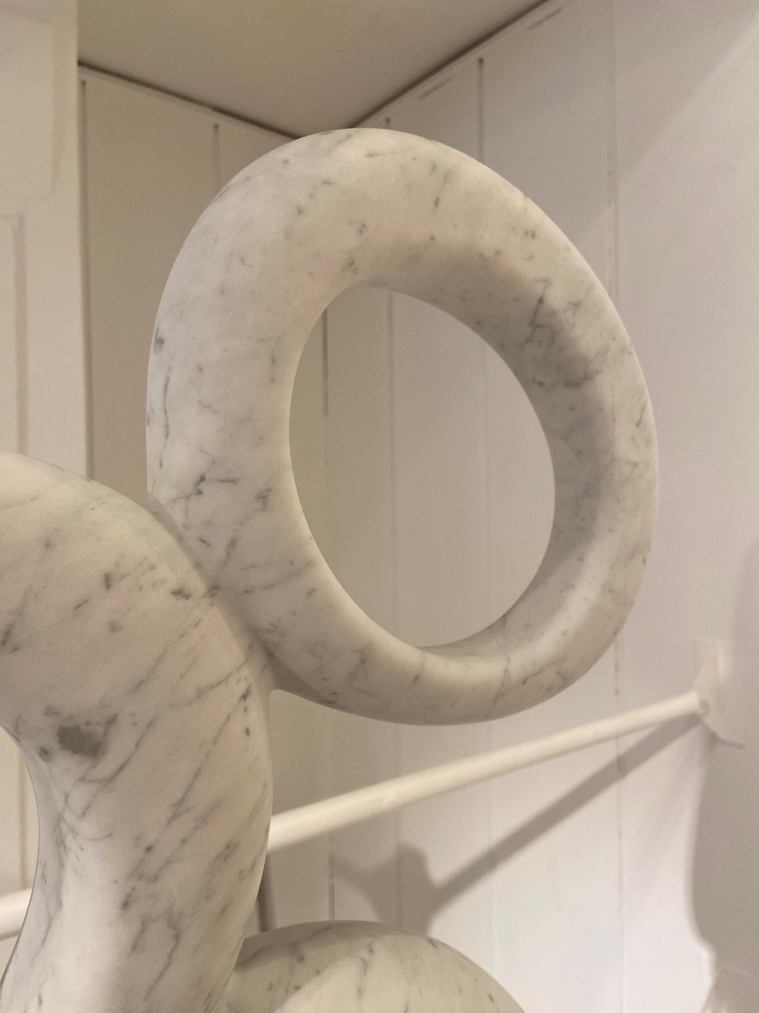 Abstrakte Skulptur aus weißem Marmor von Jean Frederic Bourdier im Angebot 4