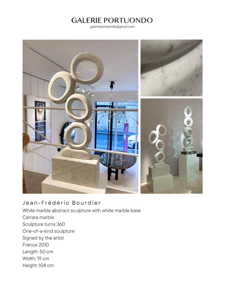 Abstrakte Skulptur aus weißem Marmor von Jean Frederic Bourdier im Angebot 8