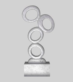 White Marble Abstract Sculpture by Jean Frederic Bourdier
