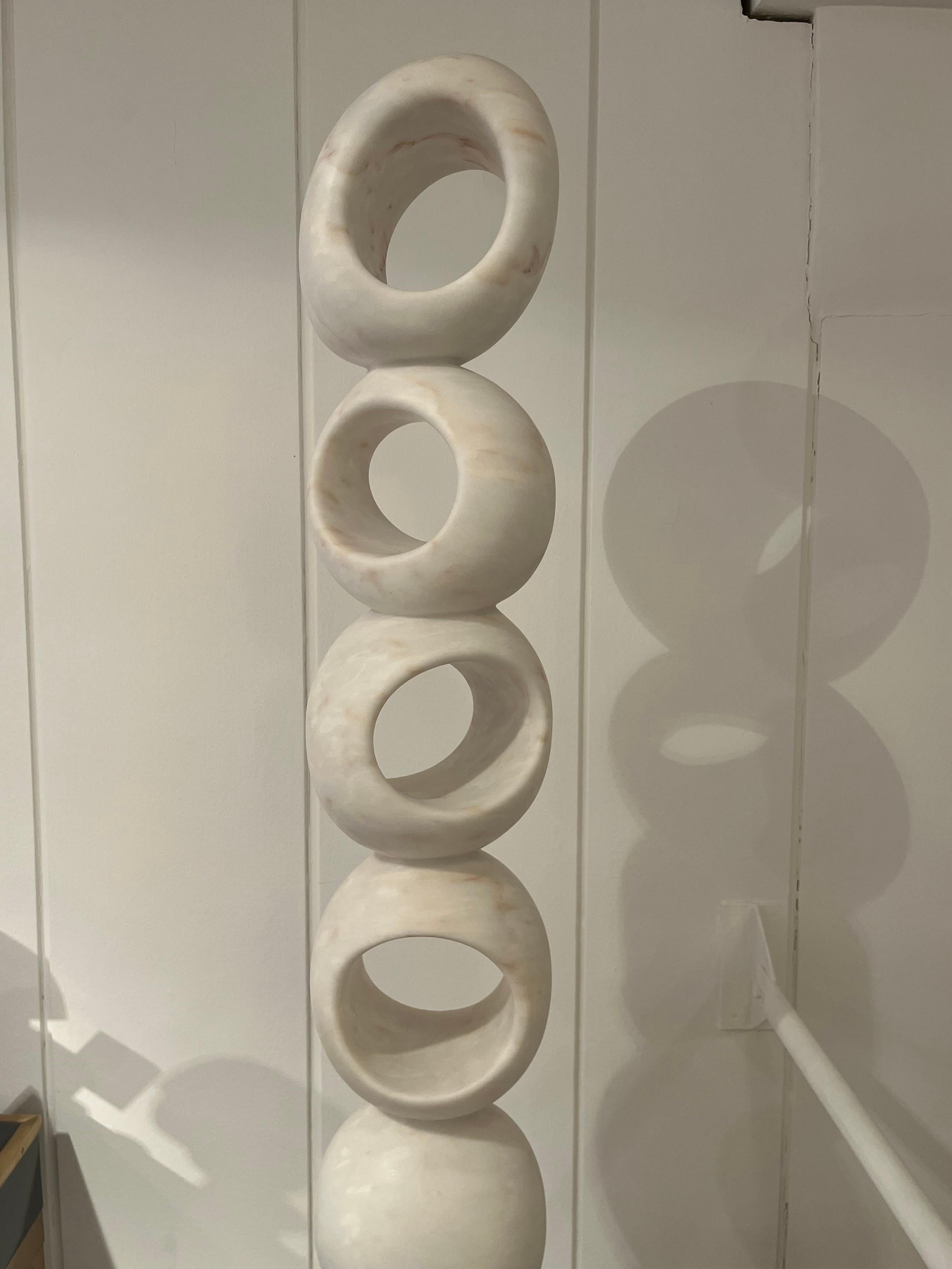 White Marble Abstract Sculpture by Jean Frederic Bourdier In Excellent Condition For Sale In Saint-Ouen, FR