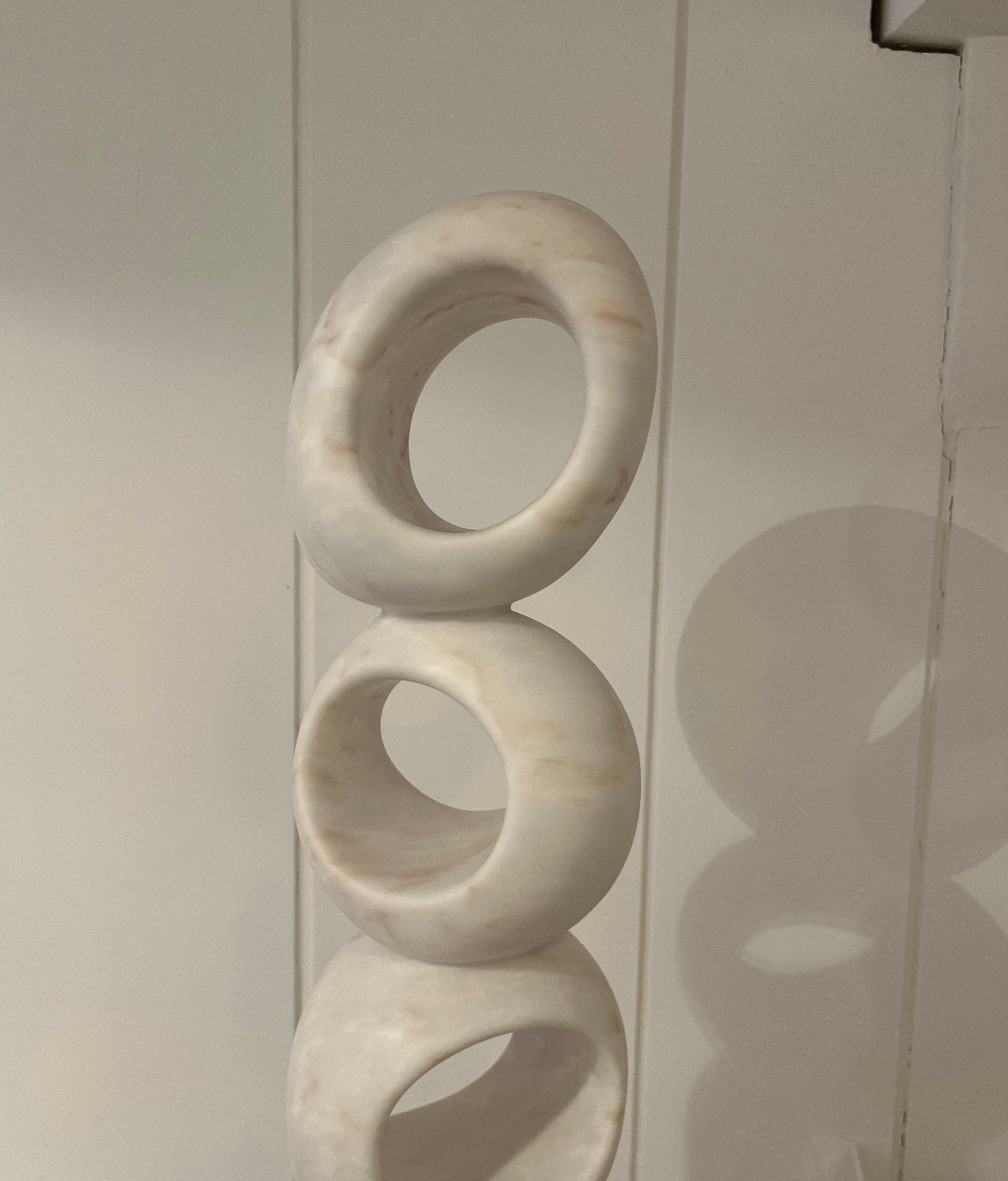 White Marble Abstract Sculpture by Jean Frederic Bourdier For Sale 1