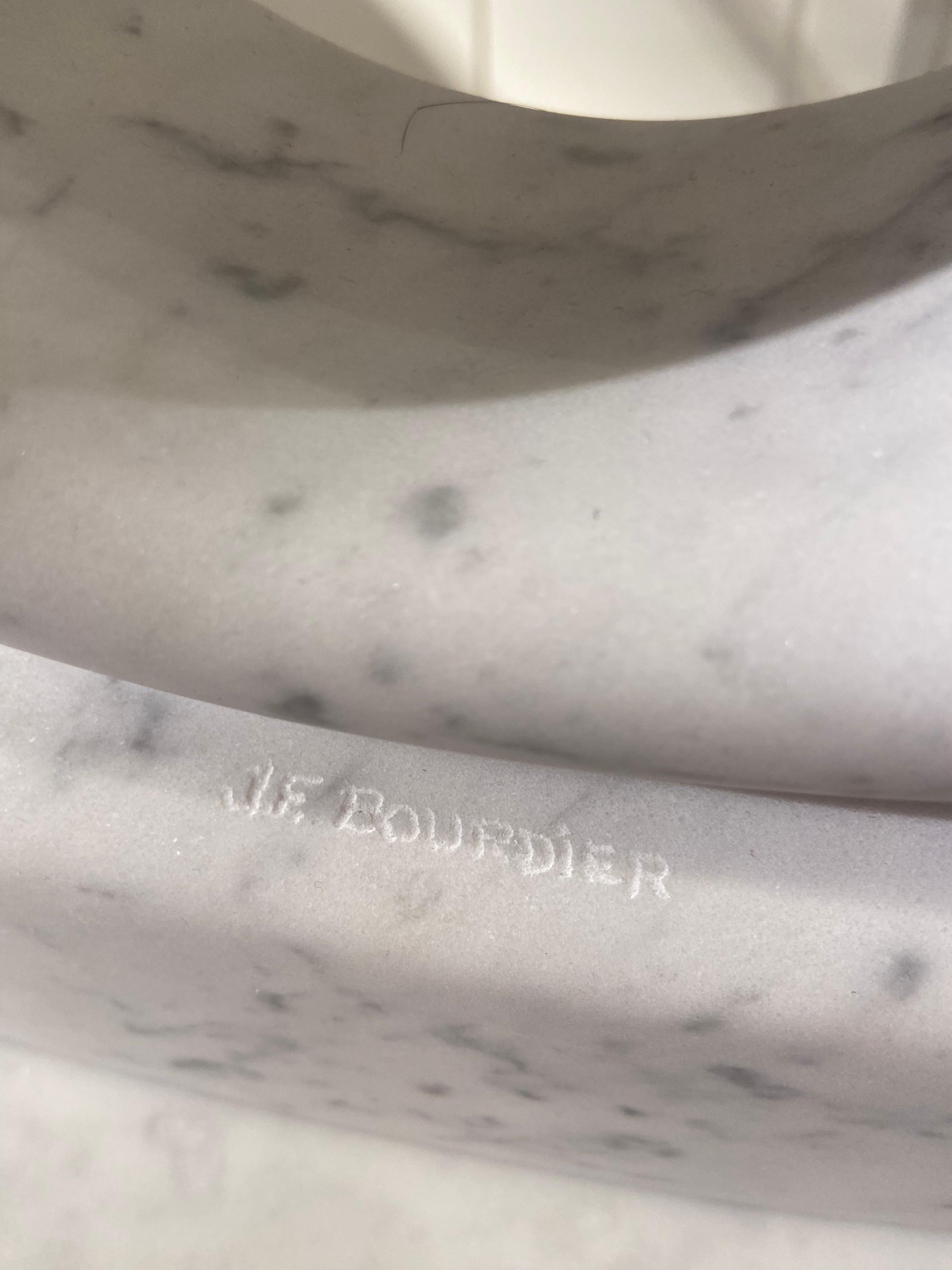 Abstrakte Skulptur aus weißem Marmor von Jean Frederic Bourdier im Angebot 2