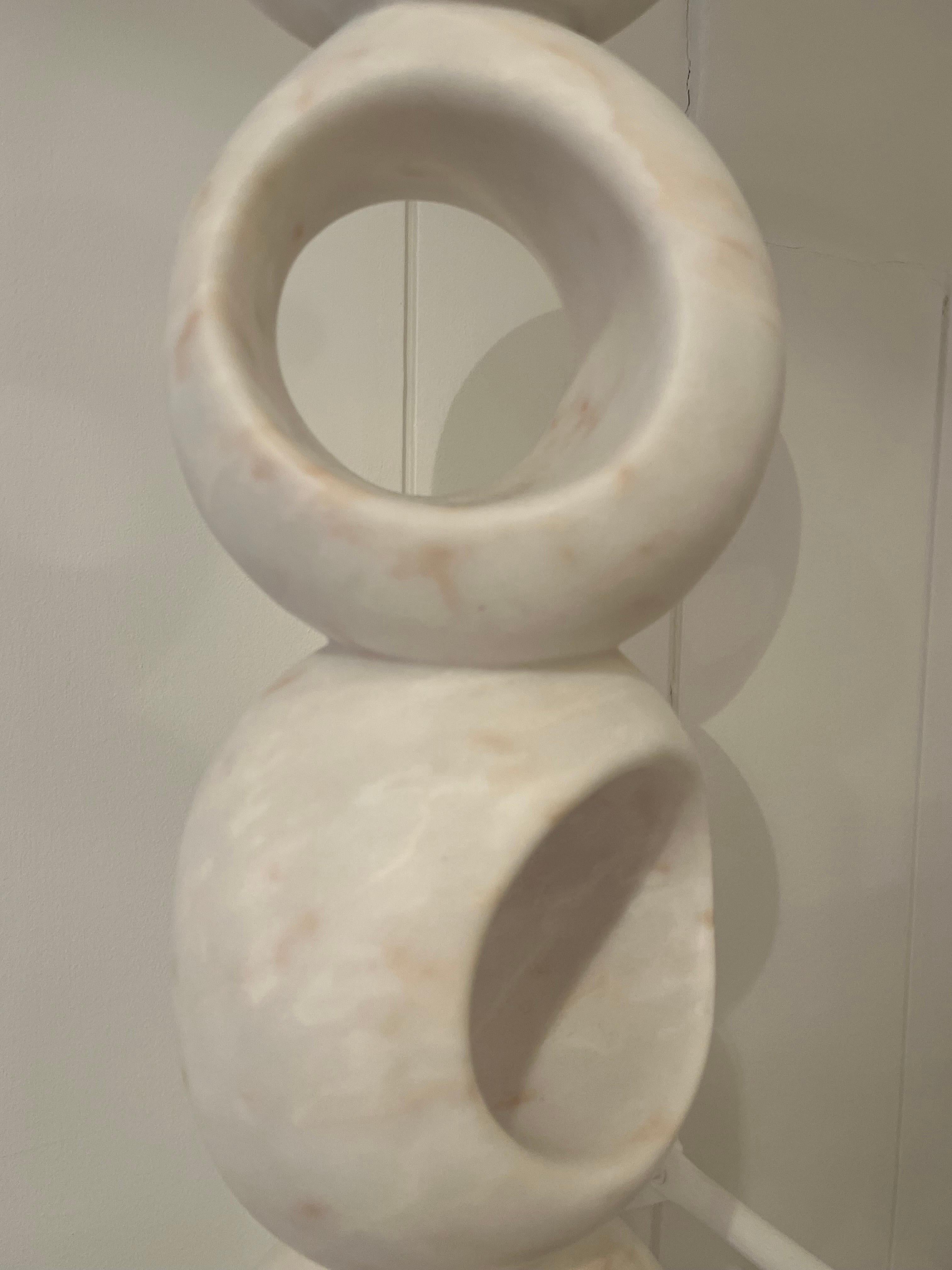 White Marble Abstract Sculpture by Jean Frederic Bourdier For Sale 3