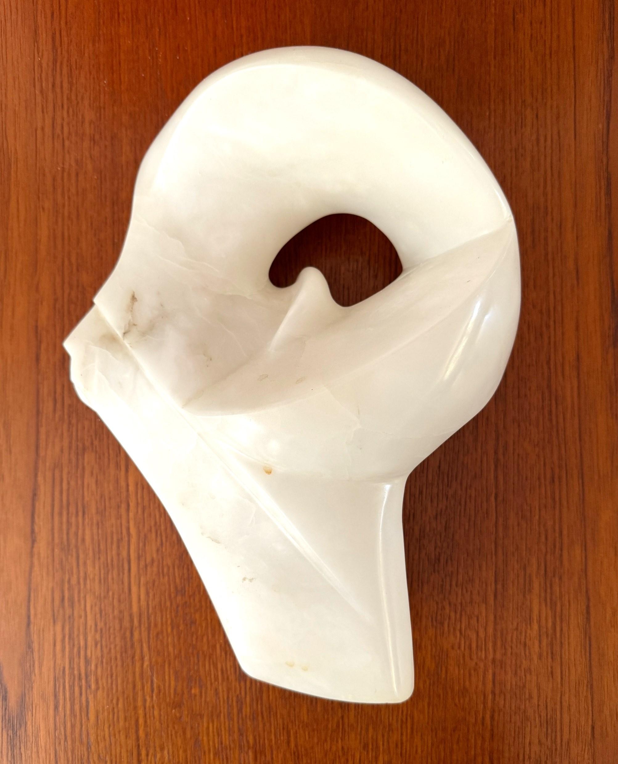 Marmo White Marble Abstract Sculpture Dichotomy Biomorphic in vendita